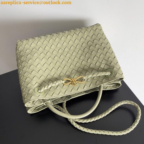 Replica Bottega Veneta Medium Andiamo Bag In Travertine Intrecciato Lambskin 8