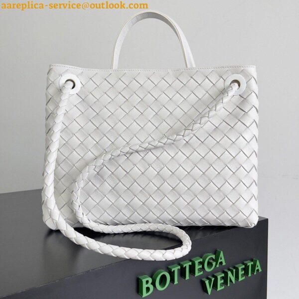 Replica Bottega Veneta Medium Andiamo Bag In White Intrecciato Lambskin 8