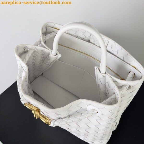 Replica Bottega Veneta Medium Andiamo Bag In White Intrecciato Lambskin 7