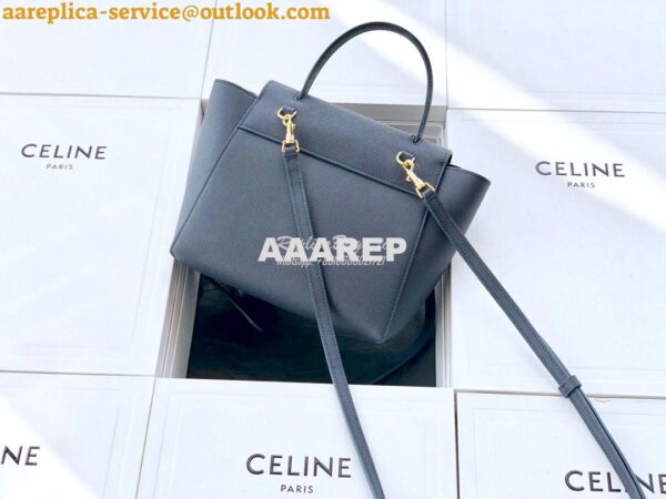 Replica Celine Nano Belt Bag In dark navy Grained Calfskin 185003 4