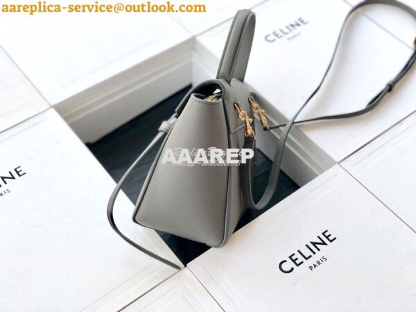 Replica Celine Nano Belt Bag In grey Grained Calfskin 185003 5