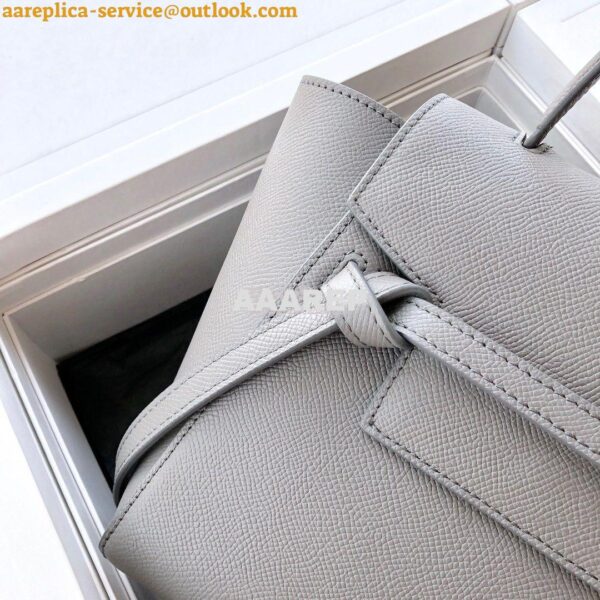 Replica Celine Nano Belt Bag In grey Grained Calfskin 185003 10