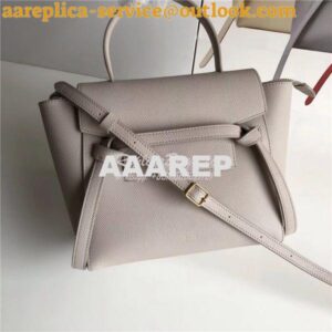 Replica Celine Nano Belt Bag In light taupe Grained Calfskin 185003 2