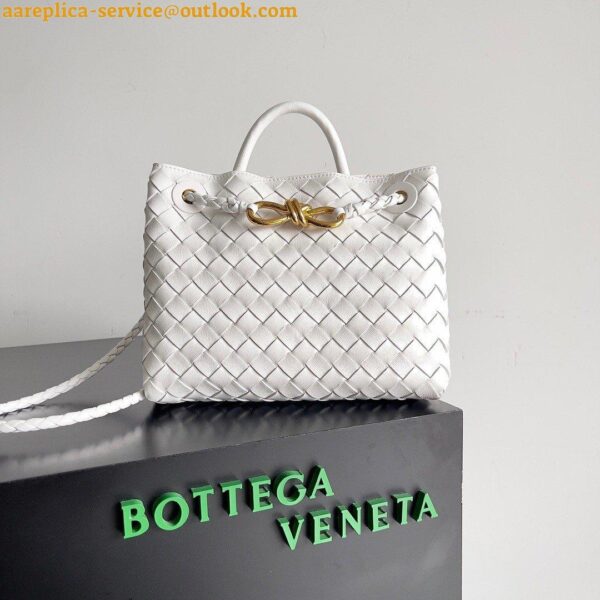 Replica Bottega Veneta Small Andiamo Bag In White Intrecciato Lambskin 5