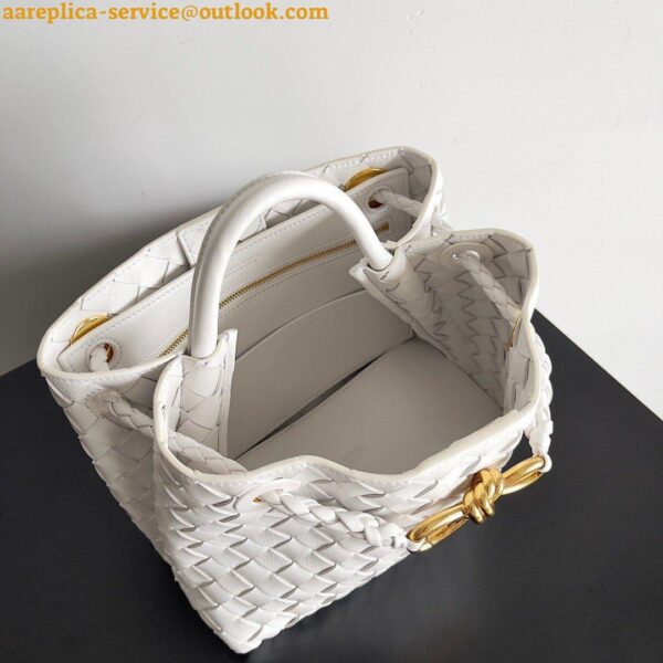 Replica Bottega Veneta Small Andiamo Bag In White Intrecciato Lambskin 7