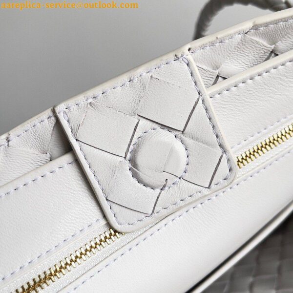 Replica Bottega Veneta Small Andiamo Bag In White Intrecciato Lambskin 10