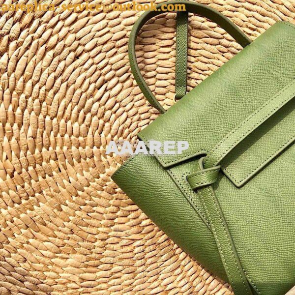 Replica Celine Nano Belt Bag Matcha Green Grained Calfskin 185003 7