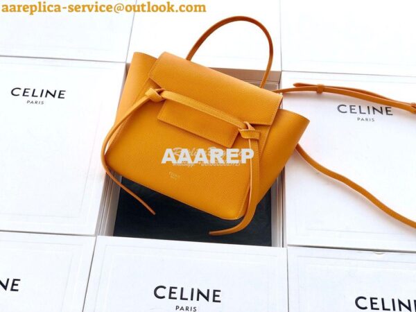 Replica Celine Nano Belt Bag Orange Grained Calfskin 185003 3