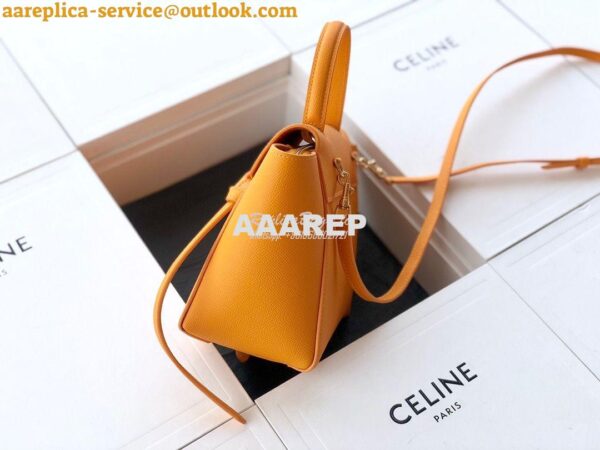 Replica Celine Nano Belt Bag Orange Grained Calfskin 185003 4