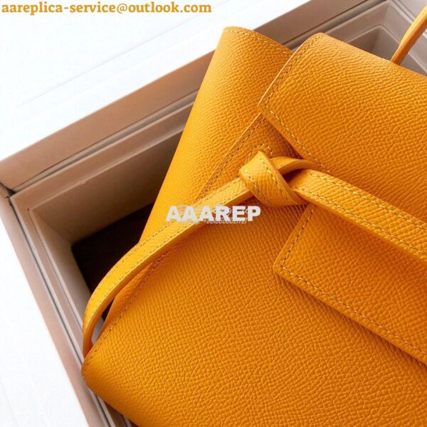 Replica Celine Nano Belt Bag Orange Grained Calfskin 185003 8