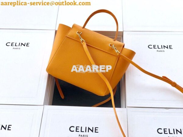 Replica Celine Nano Belt Bag Orange Grained Calfskin 185003 9