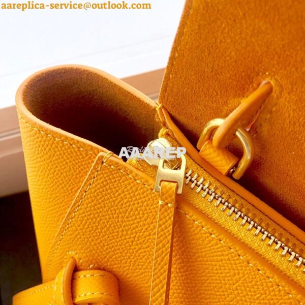 Replica Celine Nano Belt Bag Orange Grained Calfskin 185003 10