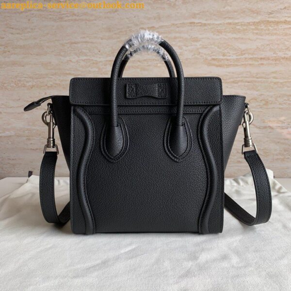 Replica Celine Nano Luggage Tote Bag In Black Drummed Calfskin 7