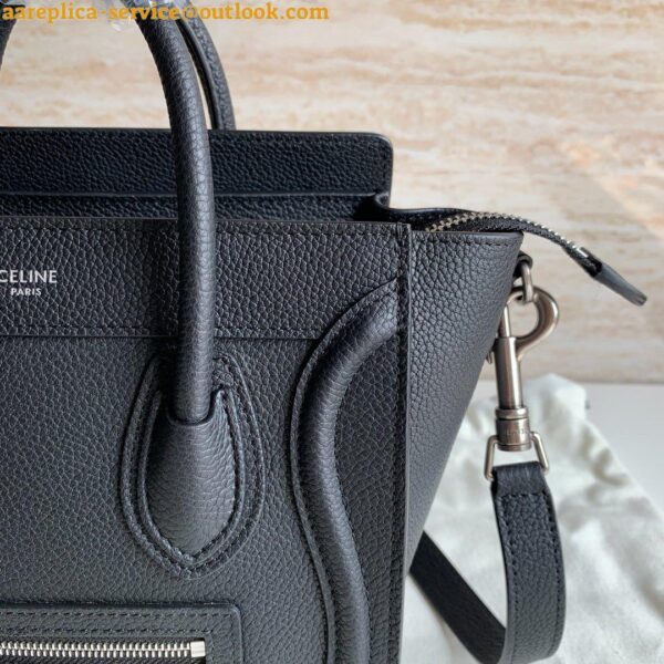 Replica Celine Nano Luggage Tote Bag In Black Drummed Calfskin 11