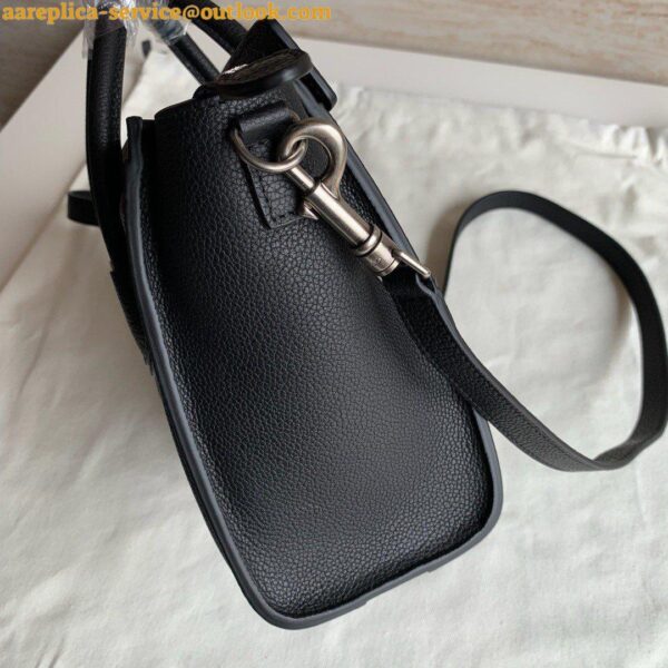 Replica Celine Nano Luggage Tote Bag In Black Drummed Calfskin 12