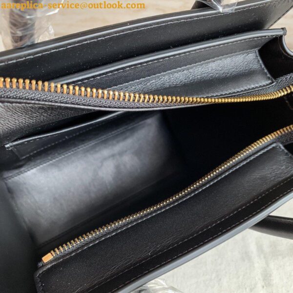 Replica Celine Nano Luggage Tote Bag In Black Smooth Calfskin 10