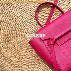 Replica Celine Nano Belt Bag Pink Grained Calfskin 185003 2