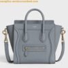 Replica Celine Nano Luggage Tote Bag In Navy Blue Drummed Calfskin 2