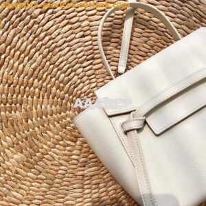 Replica Celine Nano Belt Bag White Grained Calfskin 185003 2