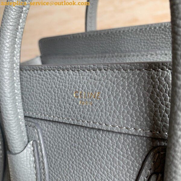 Replica Celine Nano Luggage Tote Bag In Kohl Drummed Calfskin 12