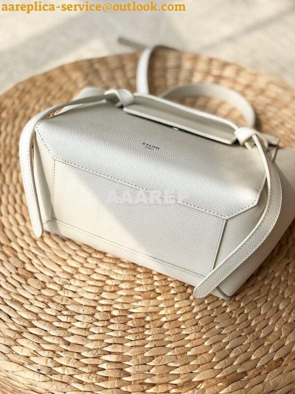 Replica Celine Nano Belt Bag White Grained Calfskin 185003 7