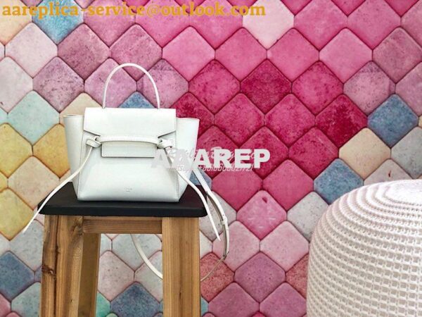 Replica Celine Nano Belt Bag White Grained Calfskin 185003 12