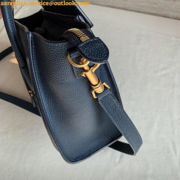 Replica Celine Nano Luggage Tote Bag In Navy Blue Drummed Calfskin 12