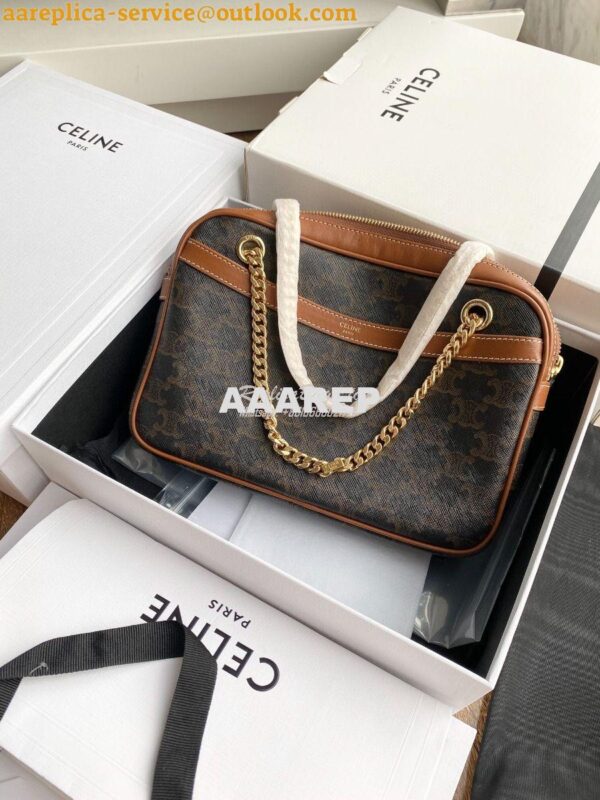 Replica Celine Patapans In Triomphe Canvas and Calfskin Tan 195452 13