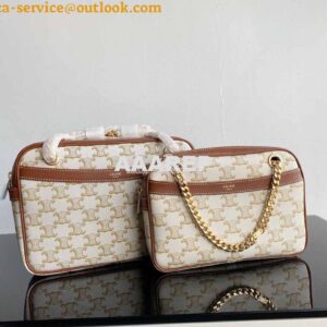 Replica Celine Patapans In Triomphe Canvas and Calfskin White 195452 2