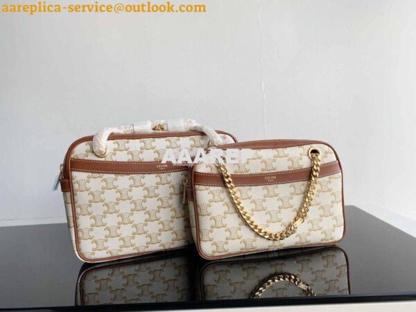 Replica Celine Patapans In Triomphe Canvas and Calfskin White 195452 4