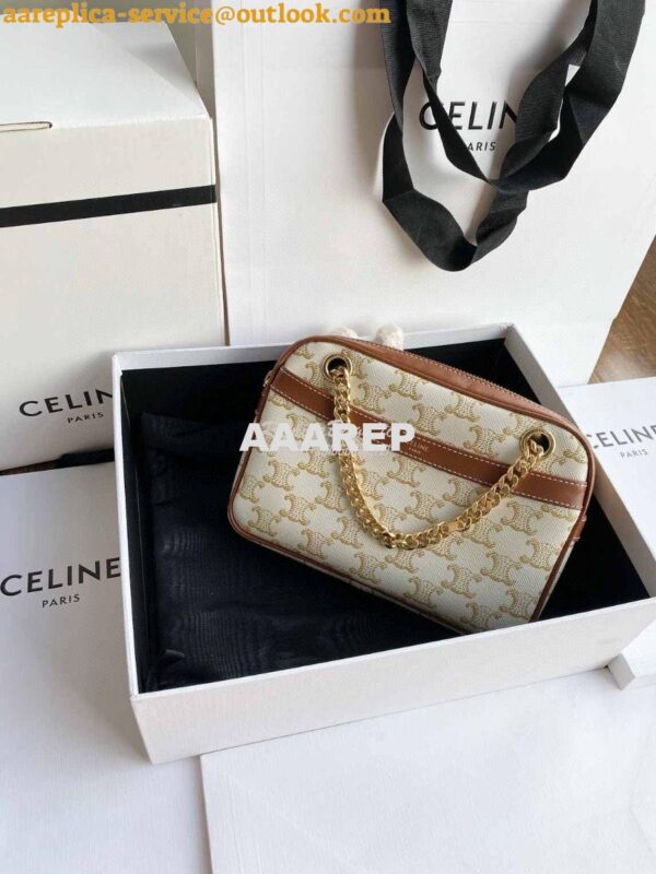 Replica Celine Patapans In Triomphe Canvas and Calfskin White 195452 6