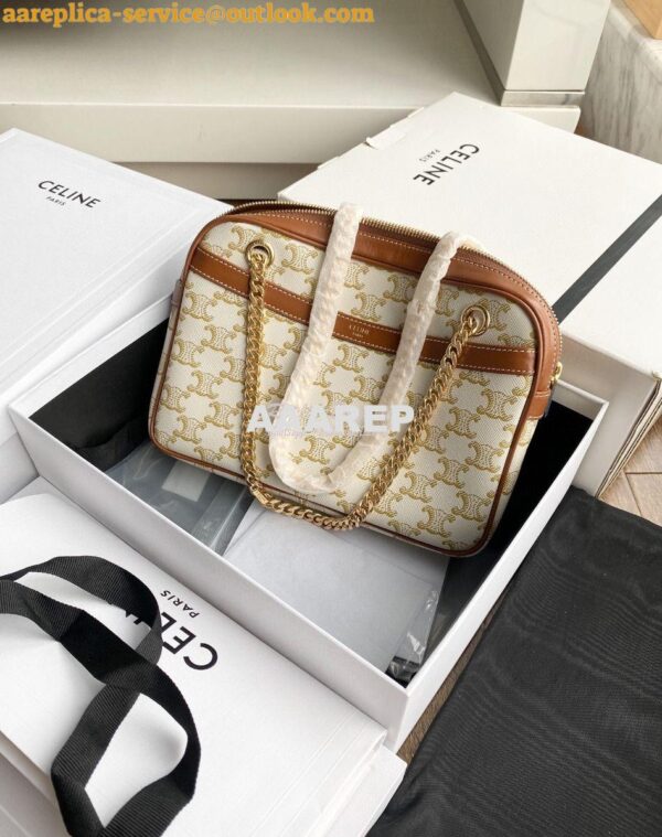 Replica Celine Patapans In Triomphe Canvas and Calfskin White 195452 11