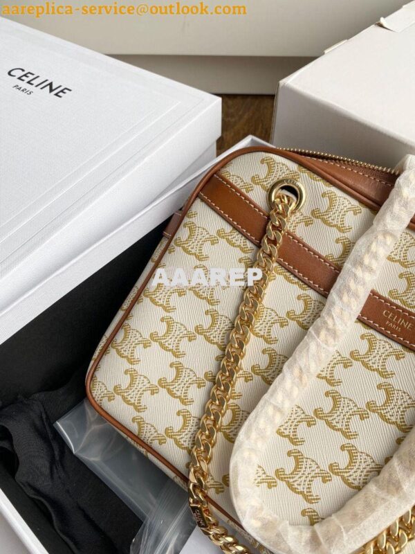 Replica Celine Patapans In Triomphe Canvas and Calfskin White 195452 12