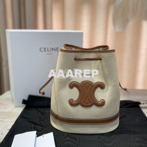 Replica Celine Seau Marin In Textile And Calfskin Natural / Tan 196752