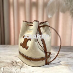 Replica Celine Seau Marin In Textile And Calfskin Natural / Tan 196752 2