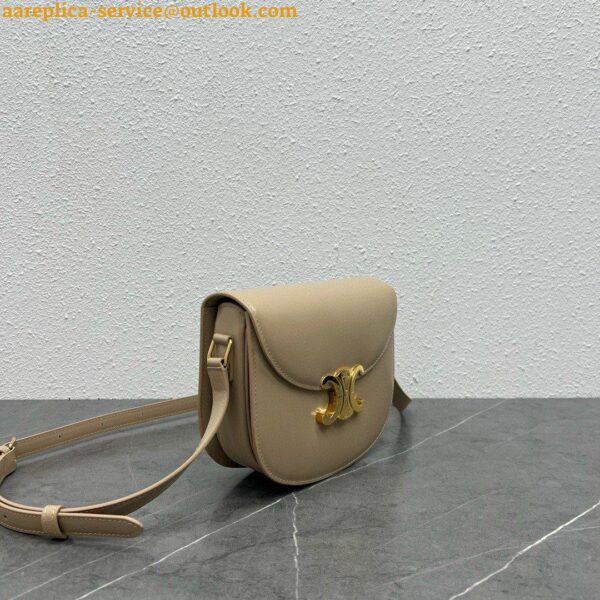 Replica Celine Besace Clea Bag in Beige Shiny Calfskin 14