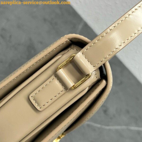 Replica Celine Besace Clea Bag in Beige Shiny Calfskin 15