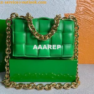 Replica Bottega Veneta BV 20206 Chain Cassette 631421 Grass Green Gold 2