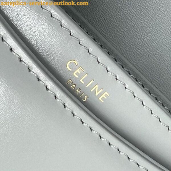 Replica Celine Besace Clea Bag in Light Blue Shiny Calfskin 8