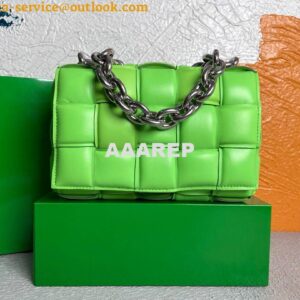 Replica Bottega Veneta BV 20206 Chain Cassette 631421 Grass green Silver 2