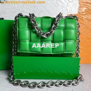 Replica Bottega Veneta BV 20206 Chain Cassette 631421 Green Silver 2