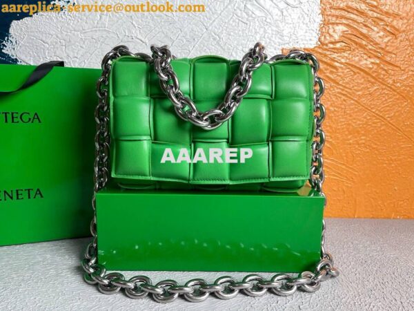 Replica Bottega Veneta BV 20206 Chain Cassette 631421 Green Silver 2