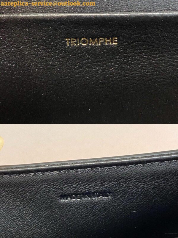 Replica Celine Claude Shoulder Bag in Black Triomphe Canvas 5