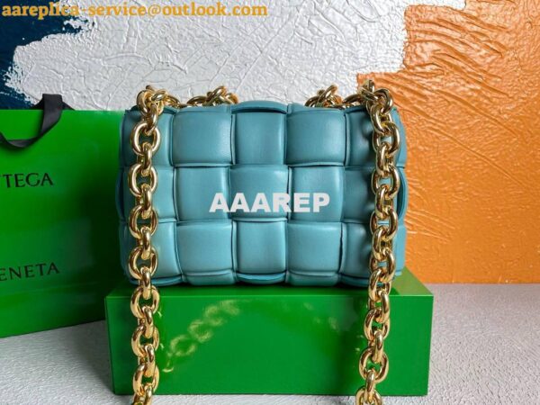 Replica Bottega Veneta BV 20206 Chain Cassette 631421 Light Blue Gold 5