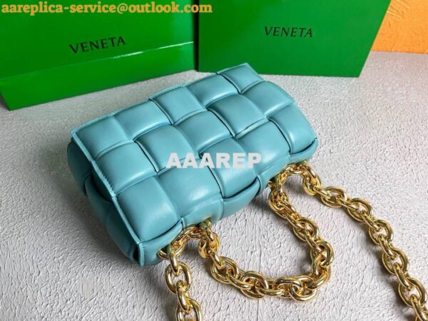 Replica Bottega Veneta BV 20206 Chain Cassette 631421 Light Blue Gold 8