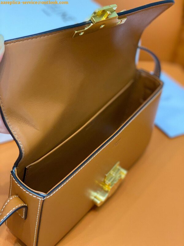 Replica Celine Claude Shoulder Bag in Brown Calfskin 6