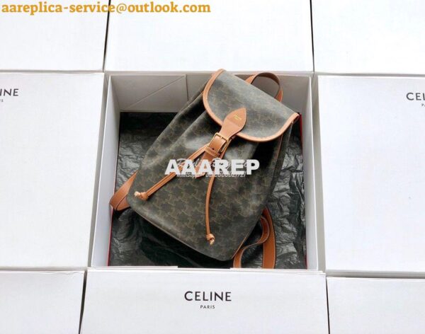 Replica Celine Small Backpack Folco In Triomphe Canvas 192002 3