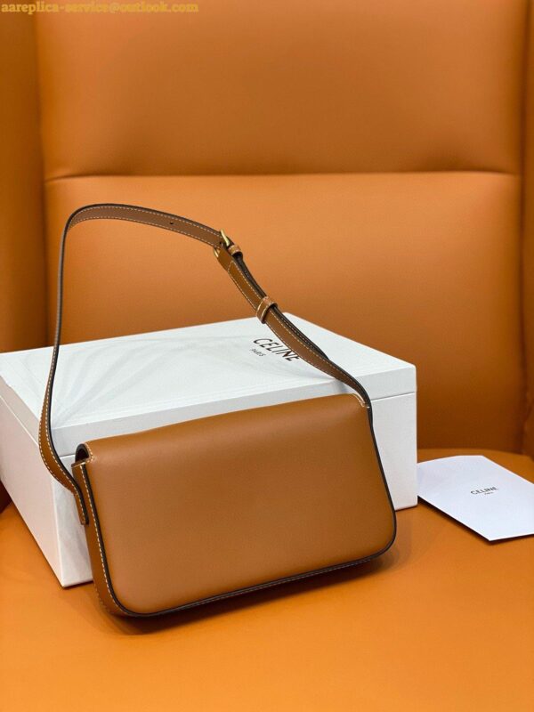 Replica Celine Claude Shoulder Bag in Brown Calfskin 8