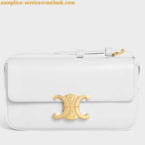 Replica Celine Claude Shoulder Bag in White Calfskin 3