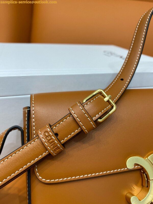 Replica Celine Claude Shoulder Bag in Brown Calfskin 12